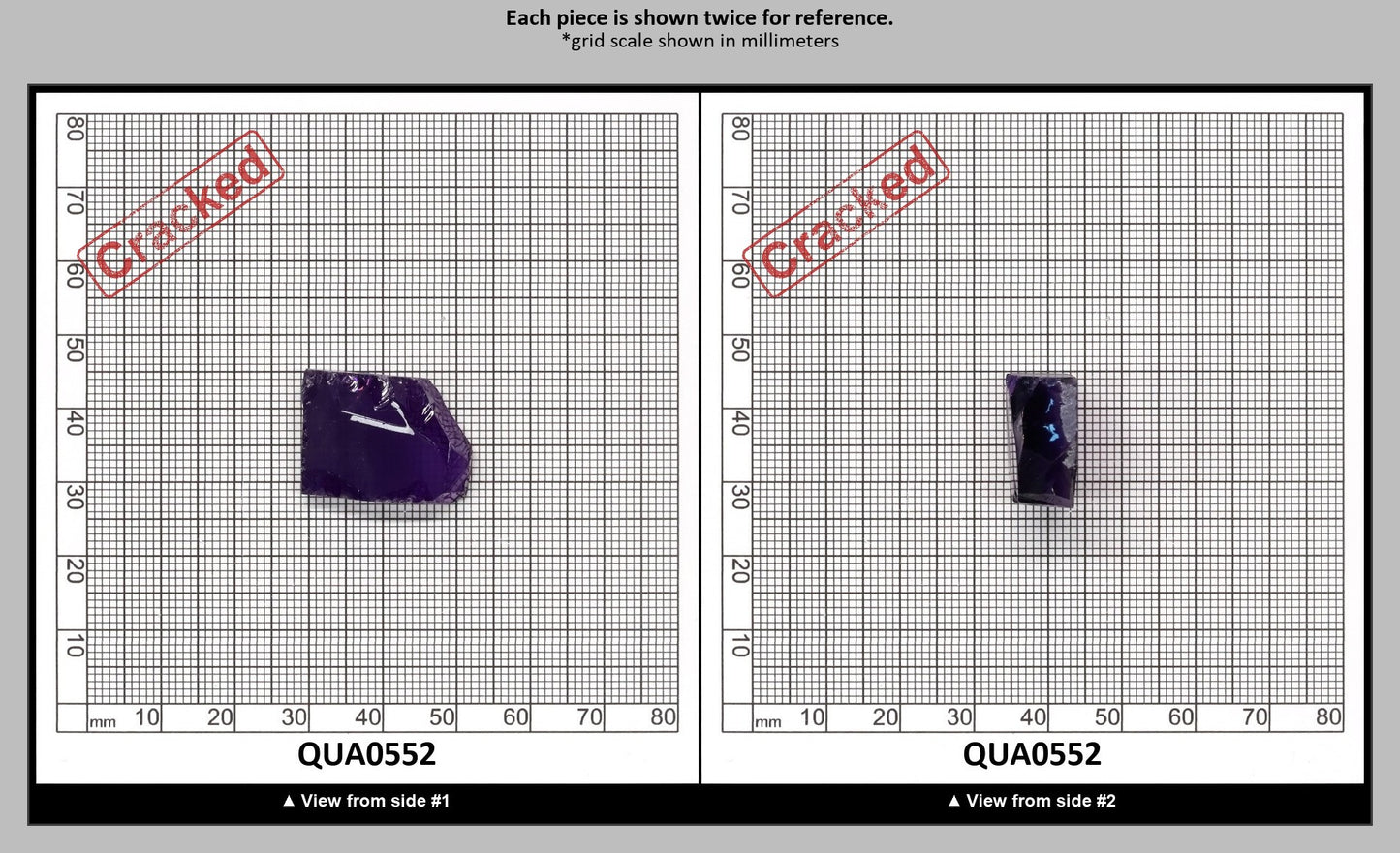 Amethyst Hydrothermal Synthetic Quartz - Lab Created Faceting Rough : QUA0552