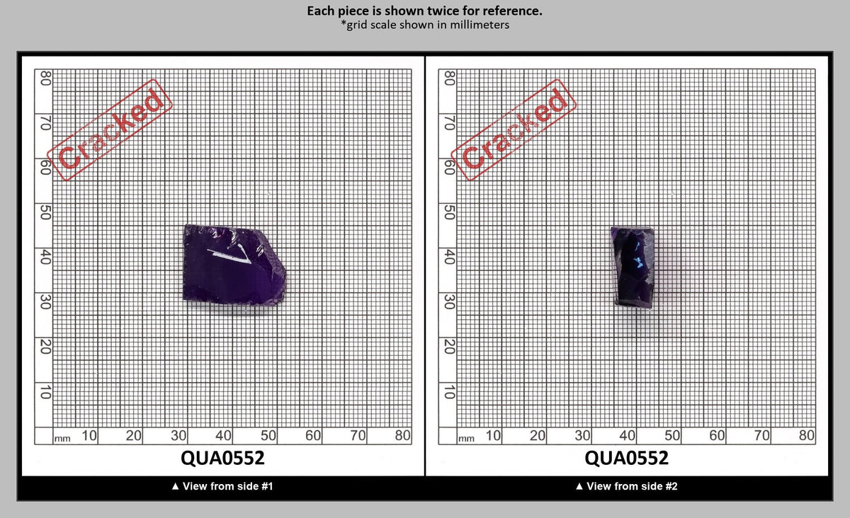 Medium Amethyst Hydrothermal Synthetic Quartz - Lab Created Faceting Rough : QUA0552
