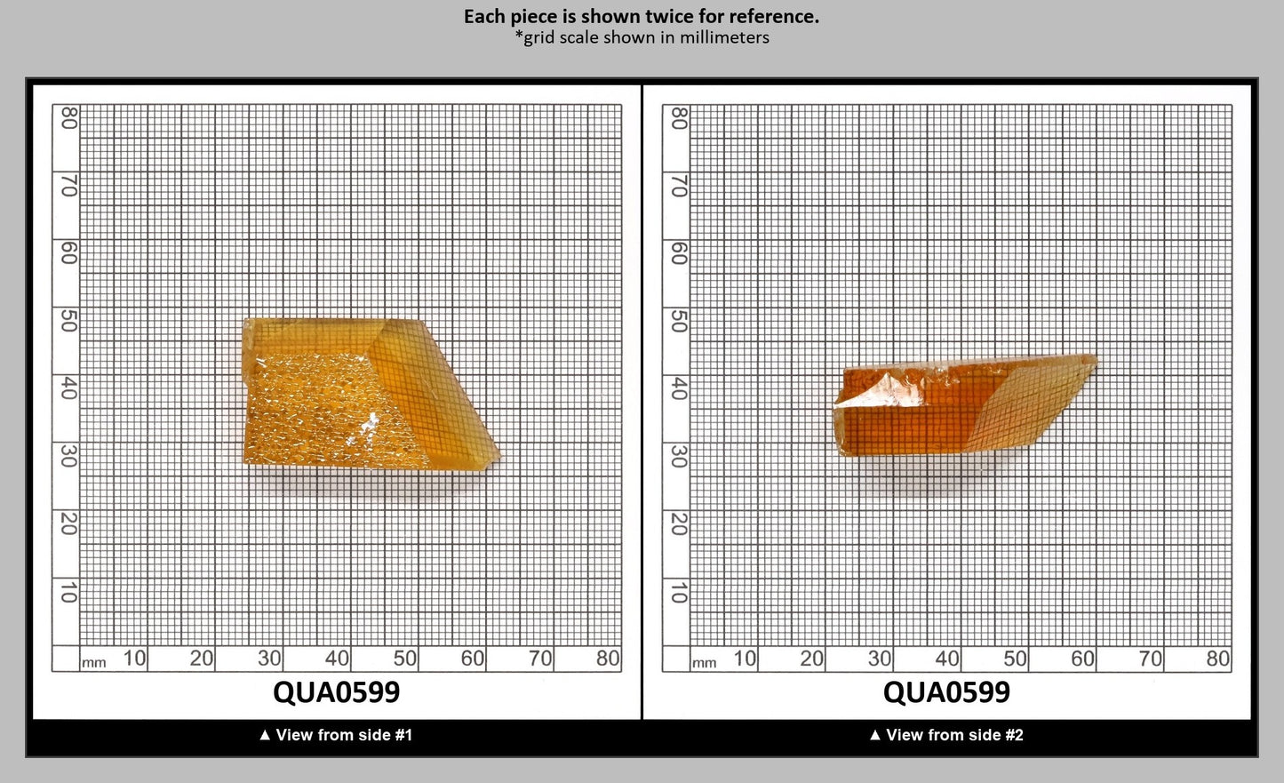 Light Citrine Hydrothermal Synthetic Quartz - Lab Created Faceting Rough : QUA0599