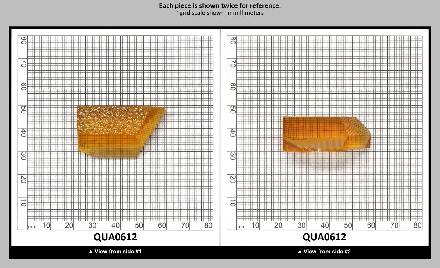 Light Citrine Hydrothermal Synthetic Quartz - Lab Created Faceting Rough : QUA0612