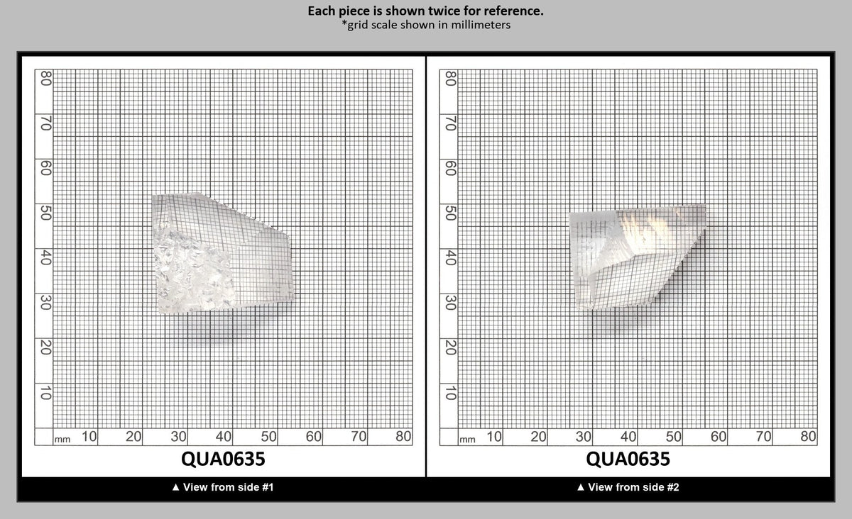 Clear Hydrothermal Synthetic Quartz - Lab Created Faceting Rough : QUA0635