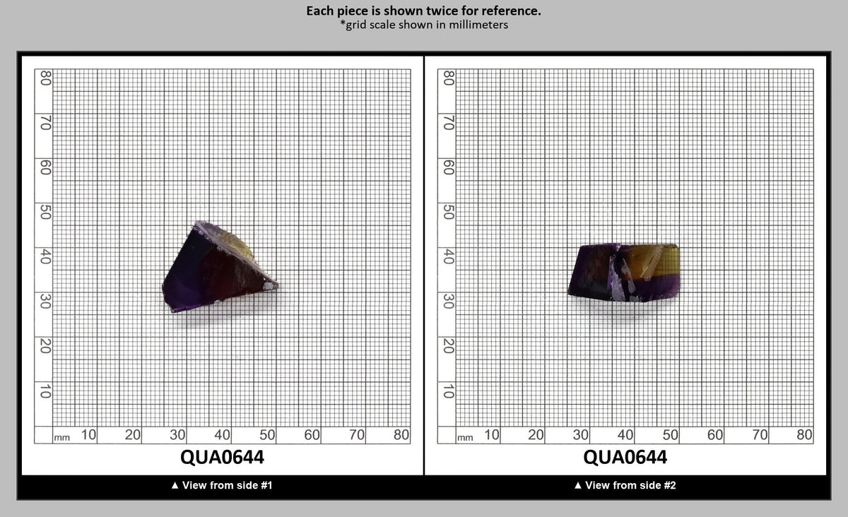 Ametrine Hydrothermal Synthetic Quartz - Lab Created Faceting Rough : QUA0644