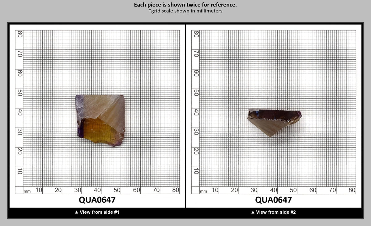 Ametrine Hydrothermal Synthetic Quartz - Lab Created Faceting Rough : QUA0647