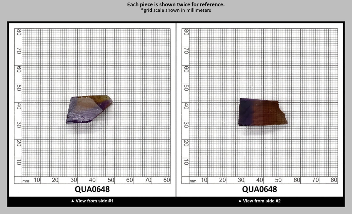 Ametrine Hydrothermal Synthetic Quartz - Lab Created Faceting Rough : QUA0648