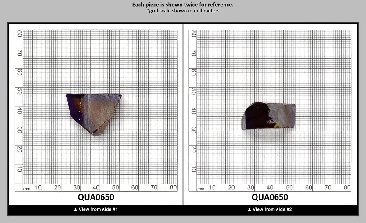 Ametrine Hydrothermal Synthetic Quartz - Lab Created Faceting Rough : QUA0650