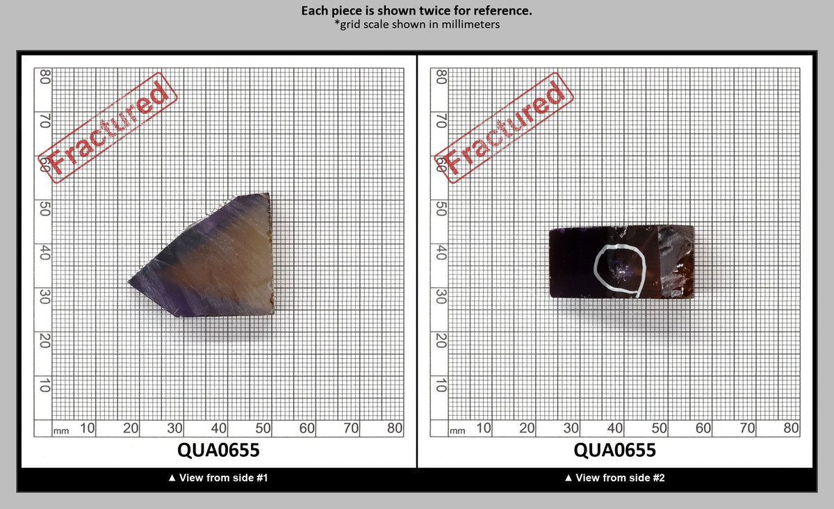 Ametrine Hydrothermal Synthetic Quartz - Lab Created Faceting Rough : QUA0655