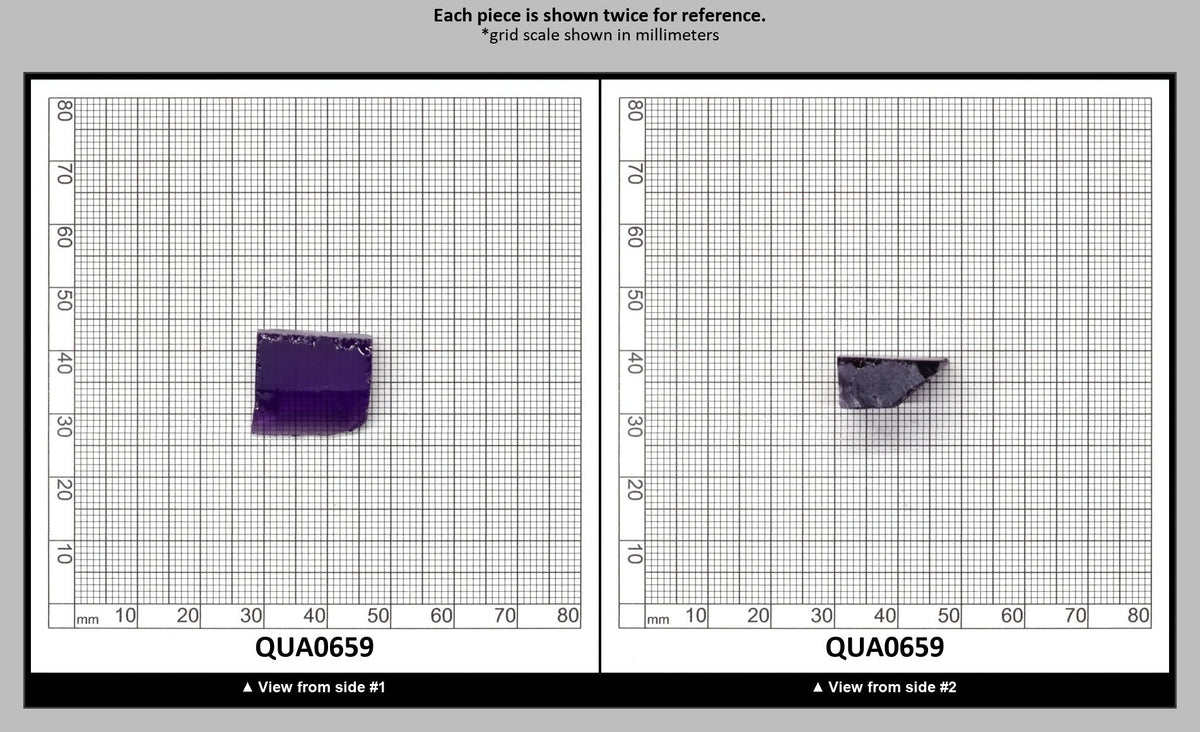 Medium Amethyst Hydrothermal Synthetic Quartz - Lab Created Faceting Rough : QUA0659