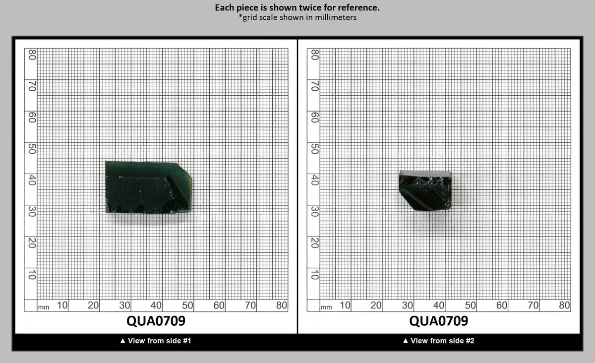 Dark Green Hydrothermal Synthetic Quartz - Lab Created Faceting Rough : QUA0709