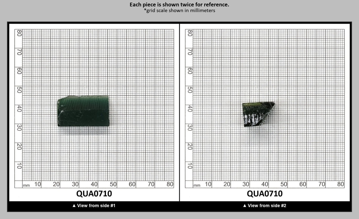 Dark Green Hydrothermal Synthetic Quartz - Lab Created Faceting Rough : QUA0710