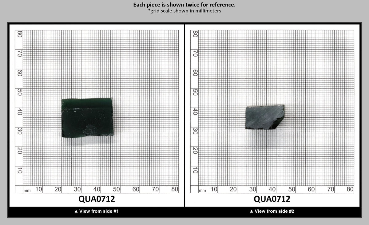 Dark Green Hydrothermal Synthetic Quartz - Lab Created Faceting Rough : QUA0712