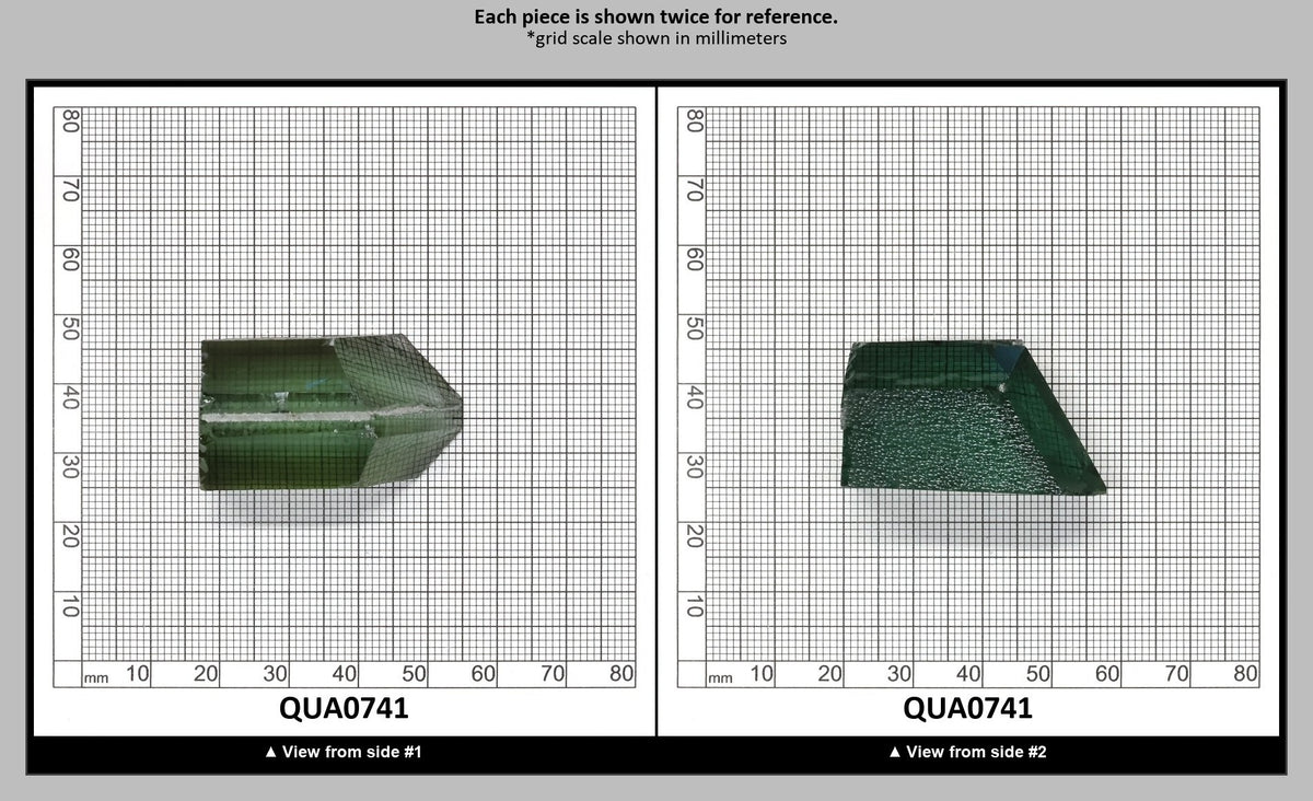 Extra Light Green Hydrothermal Synthetic Quartz - Lab Created Faceting Rough : QUA0741