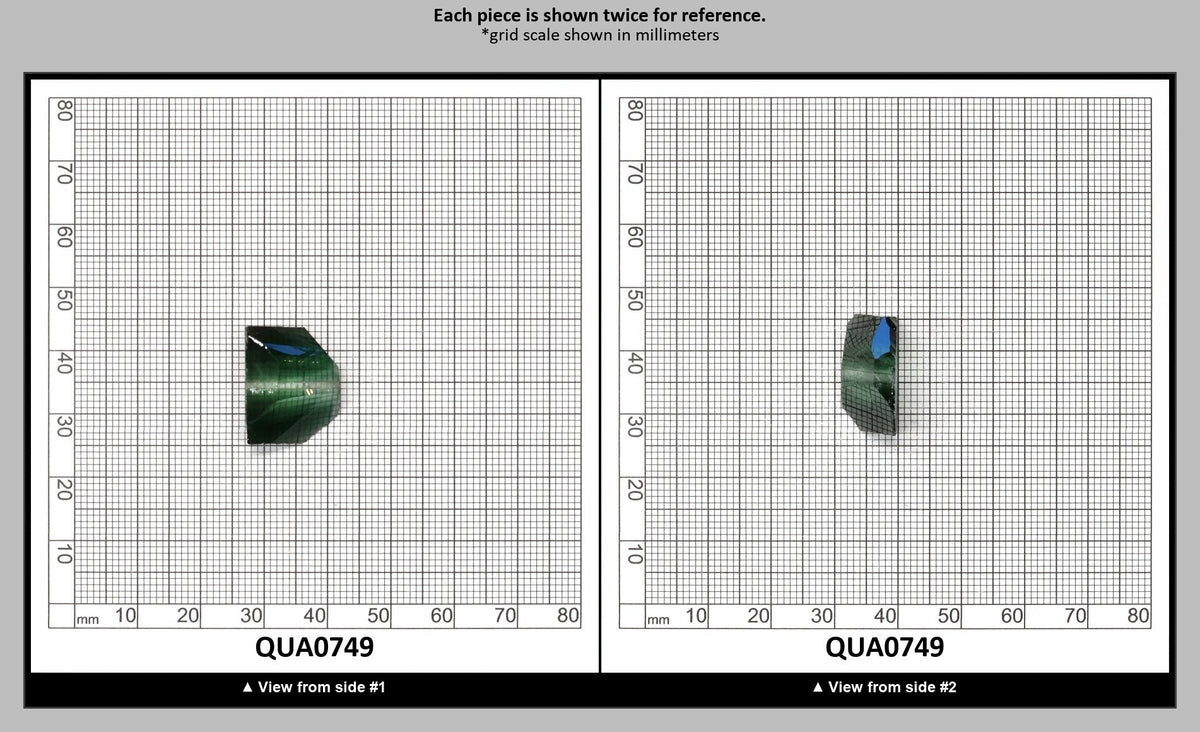 Emerald Green Hydrothermal Synthetic Quartz - Lab Created Faceting Rough : QUA0749