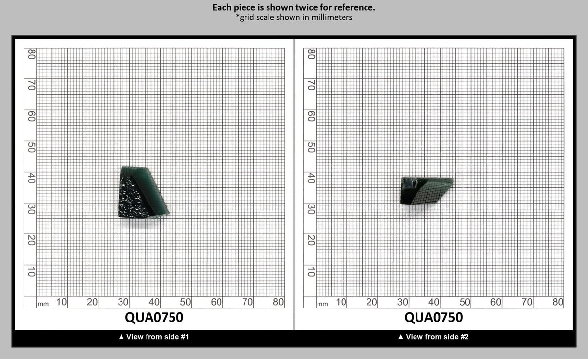 Emerald Green Hydrothermal Synthetic Quartz - Lab Created Faceting Rough : QUA0750