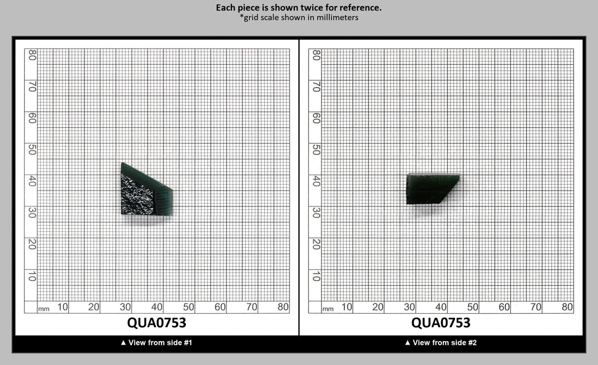 Emerald Green Hydrothermal Synthetic Quartz - Lab Created Faceting Rough : QUA0753