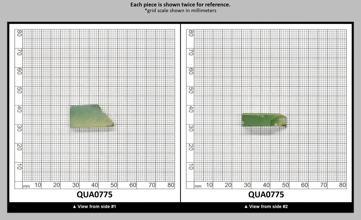 Light Yellow Green Hydrothermal Synthetic Quartz - Lab Created Faceting Rough : QUA0775