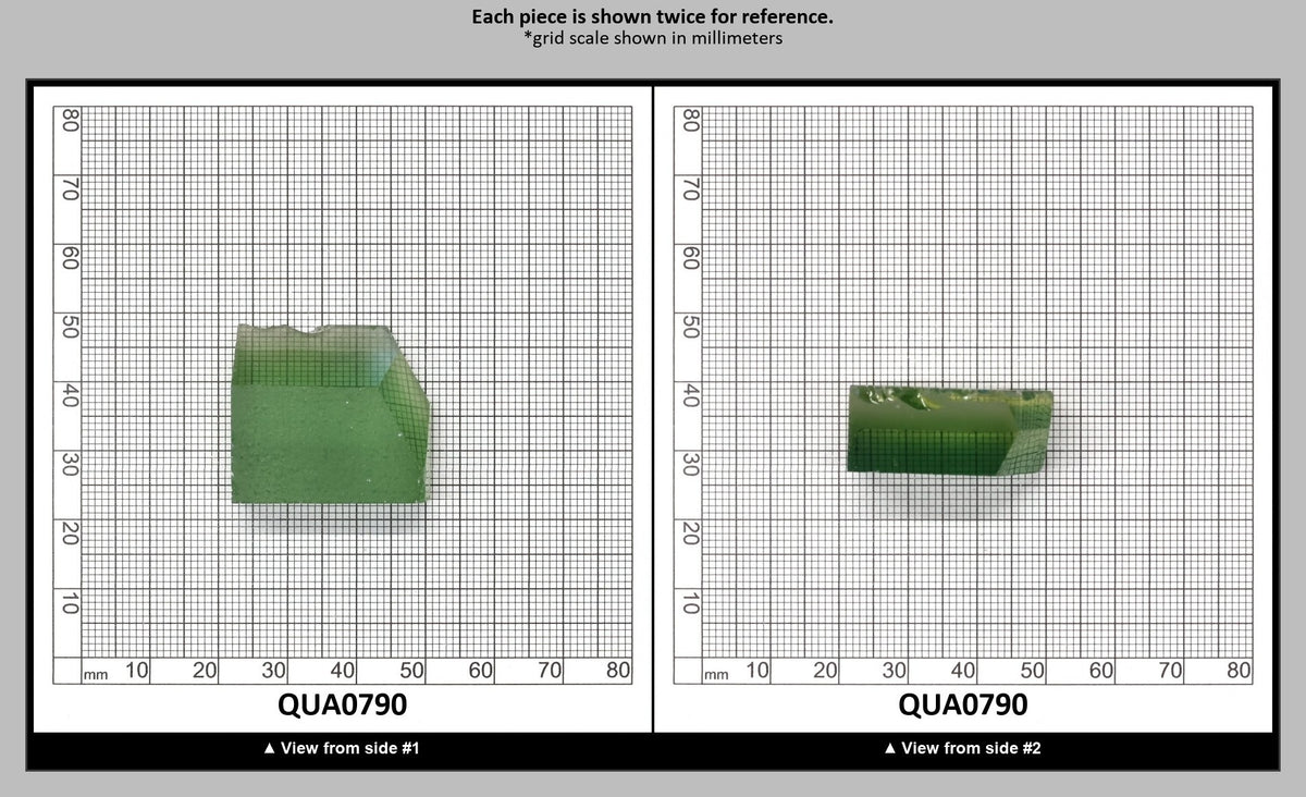 Light Yellow Green Hydrothermal Synthetic Quartz - Lab Created Faceting Rough : QUA0790