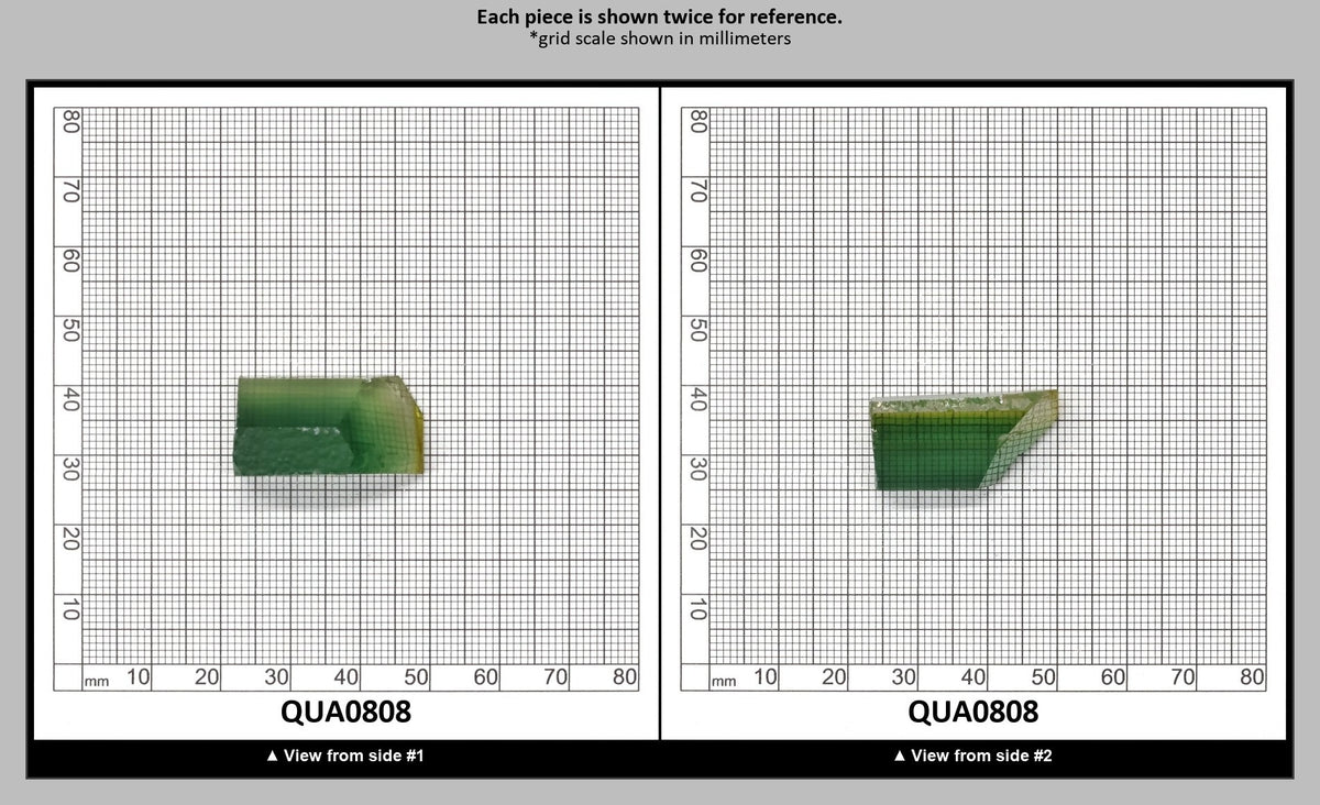 Yellow Green Hydrothermal Synthetic Quartz - Lab Created Faceting Rough : QUA0808