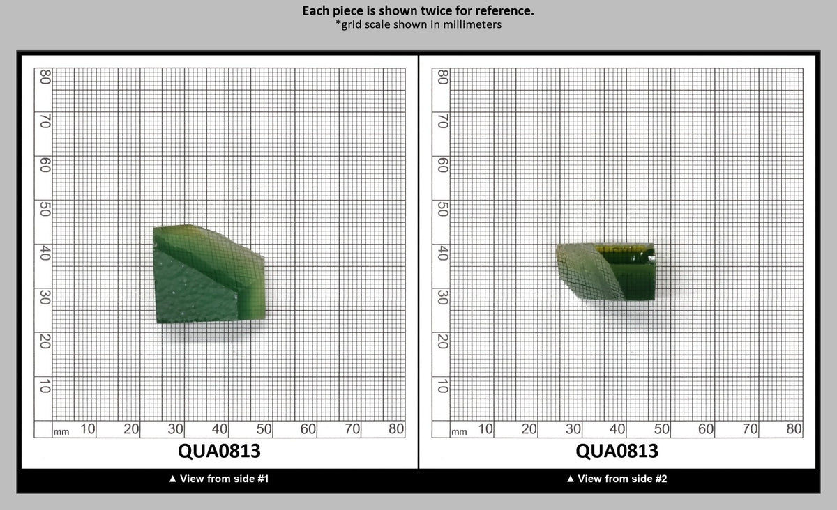 Yellow Green Hydrothermal Synthetic Quartz - Lab Created Faceting Rough : QUA0813