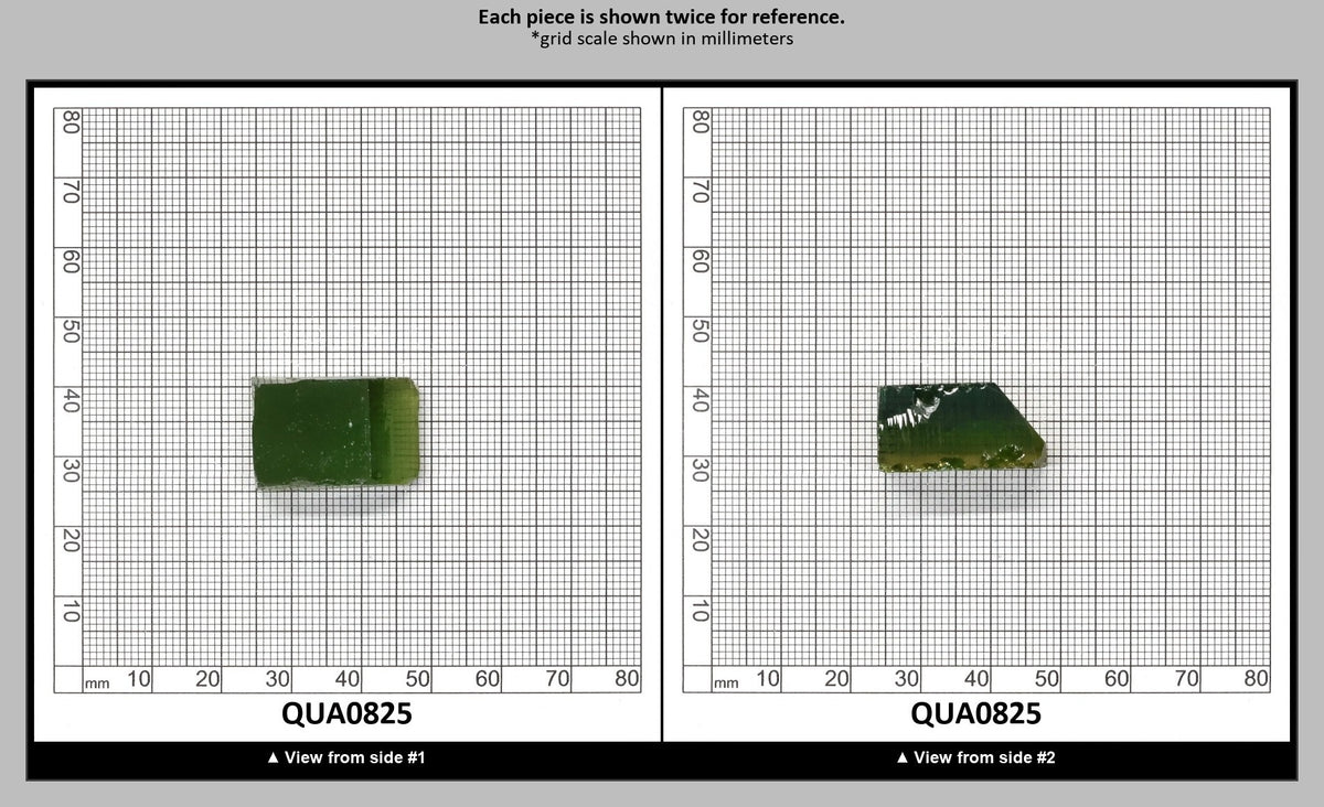 Olive Green Hydrothermal Synthetic Quartz - Lab Created Faceting Rough : QUA0825