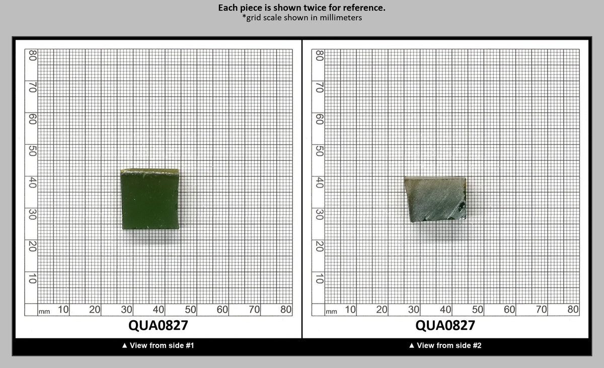 Olive Green Hydrothermal Synthetic Quartz - Lab Created Faceting Rough : QUA0827