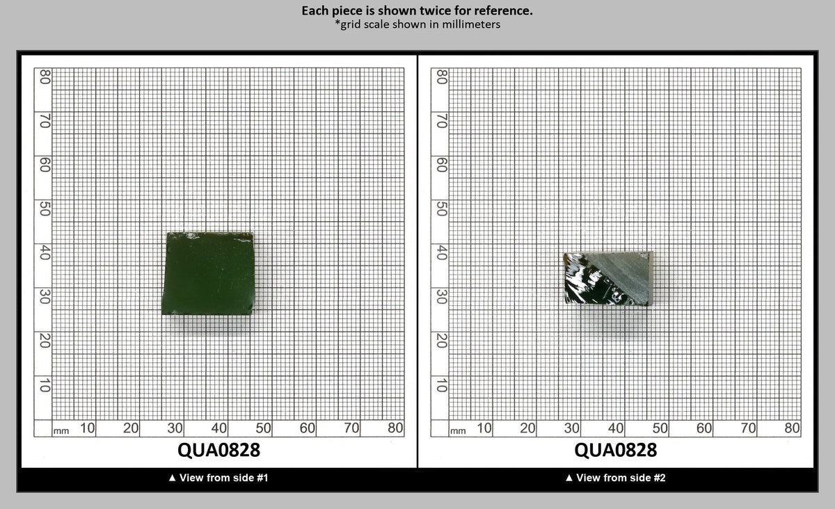Olive Green Hydrothermal Synthetic Quartz - Lab Created Faceting Rough : QUA0828