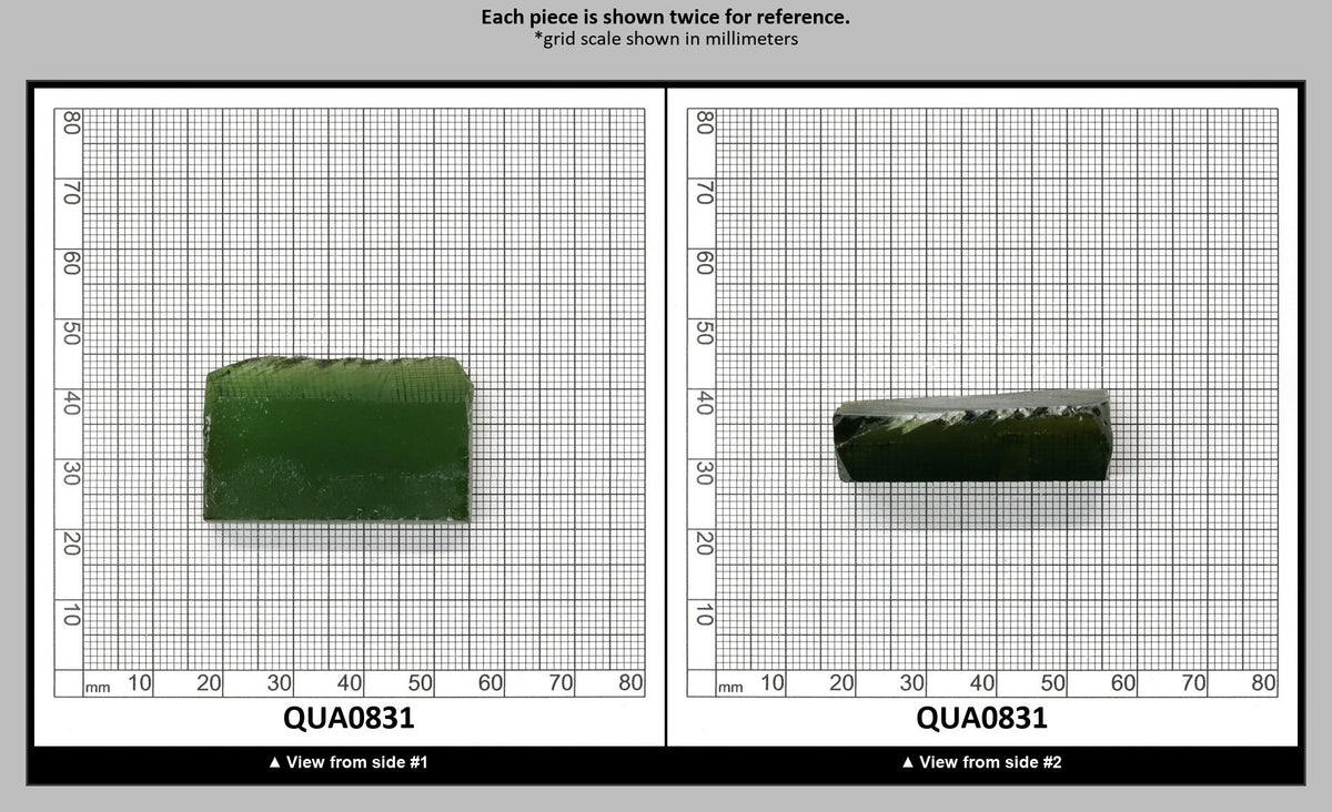 Olive Green Hydrothermal Synthetic Quartz - Lab Created Faceting Rough : QUA0831
