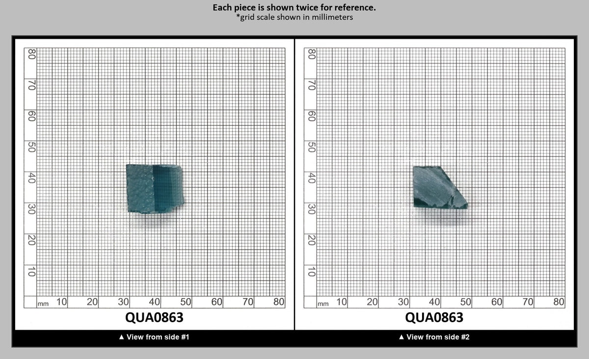 Aquamarine Hydrothermal Synthetic Quartz - Lab Created Faceting Rough : QUA0863