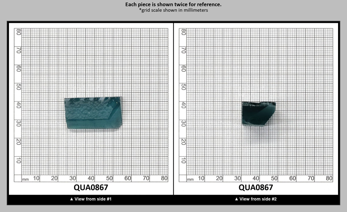 Aquamarine Hydrothermal Synthetic Quartz - Lab Created Faceting Rough : QUA0867