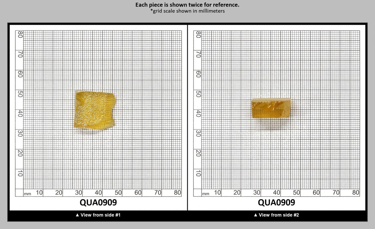 Extra Light Citrine Hydrothermal Synthetic Quartz - Lab Created Faceting Rough : QUA0909