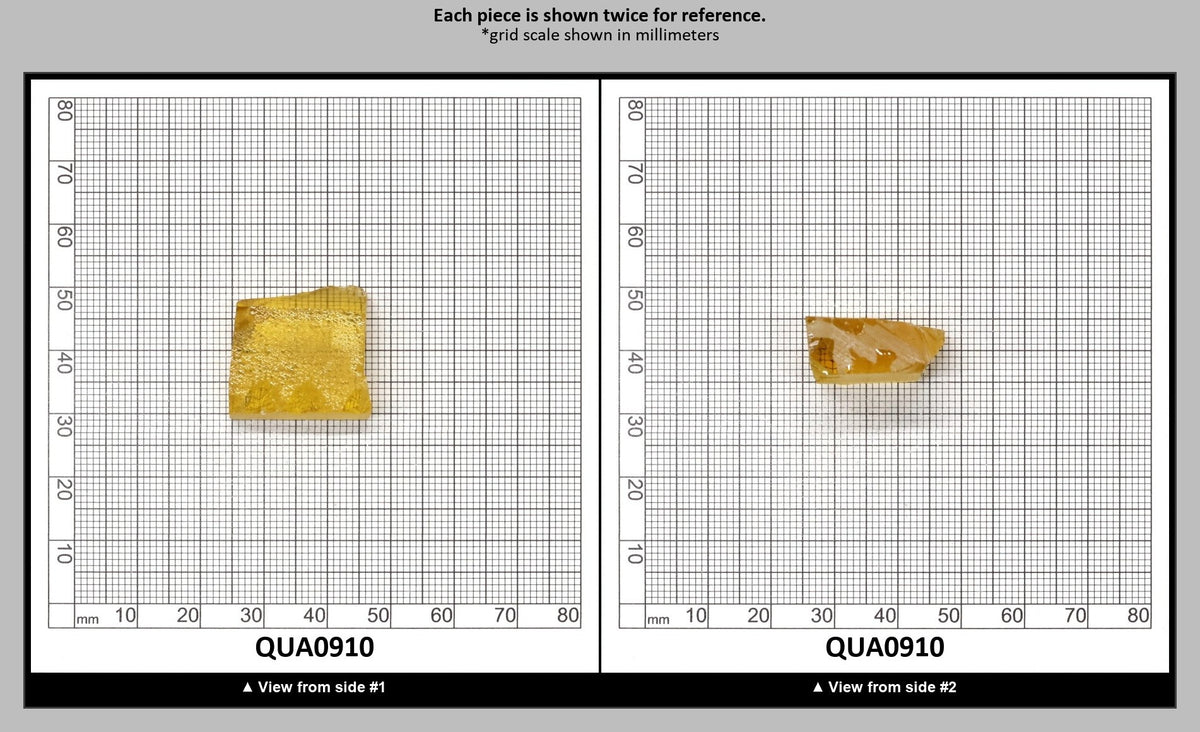Extra Light Citrine Hydrothermal Synthetic Quartz - Lab Created Faceting Rough : QUA0910