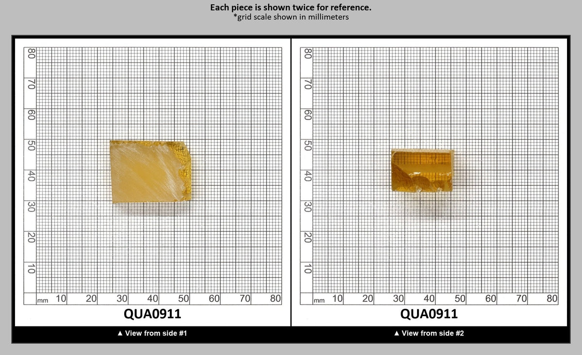 Extra Light Citrine Hydrothermal Synthetic Quartz - Lab Created Faceting Rough : QUA0911
