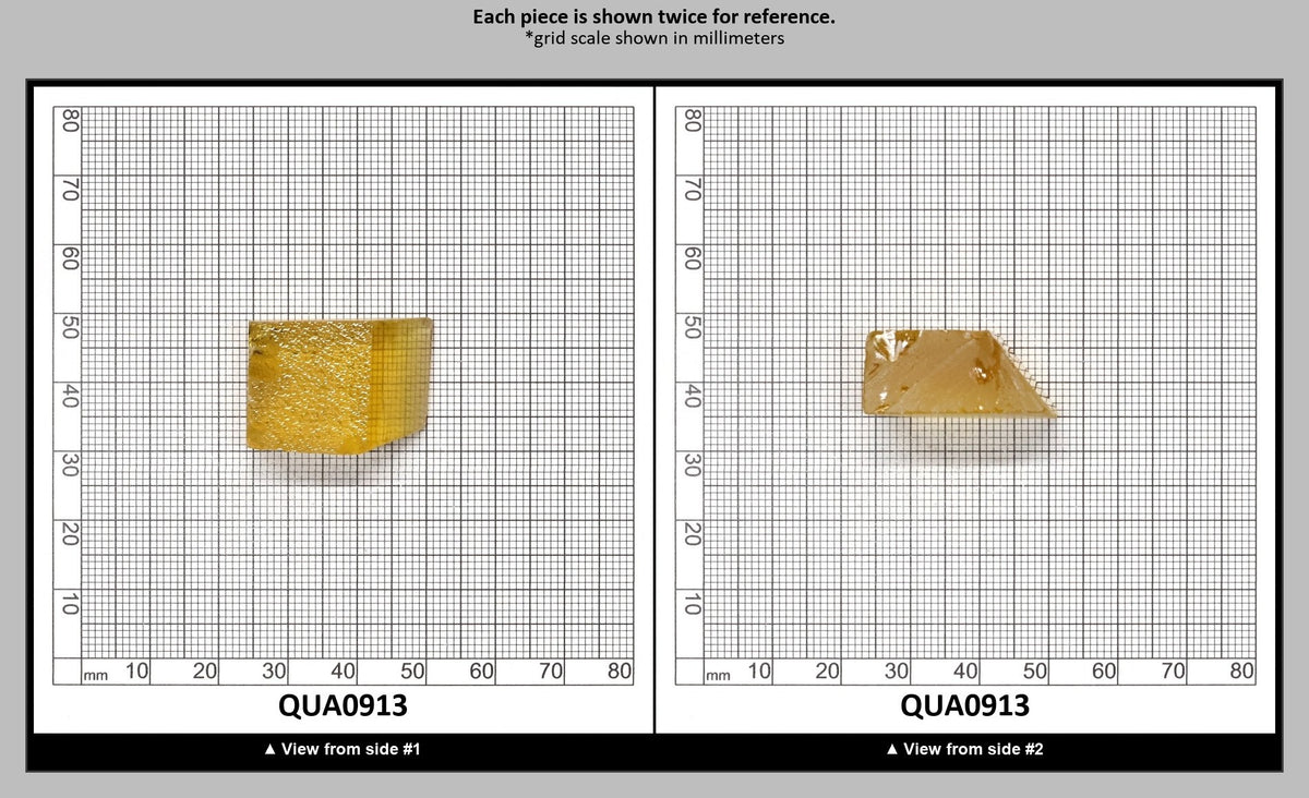Extra Light Citrine Hydrothermal Synthetic Quartz - Lab Created Faceting Rough : QUA0913
