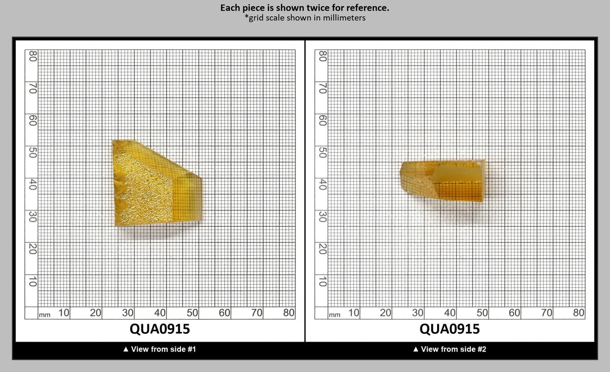 Extra Light Citrine Hydrothermal Synthetic Quartz - Lab Created Faceting Rough : QUA0915
