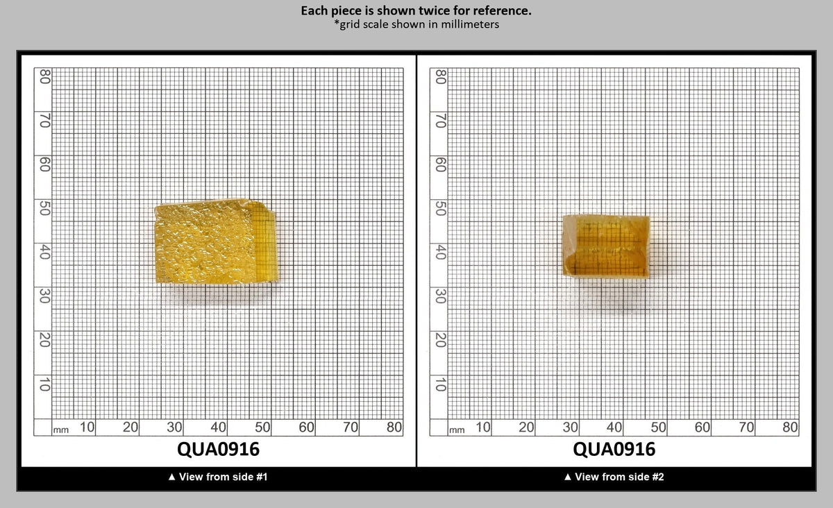 Extra Light Citrine Hydrothermal Synthetic Quartz - Lab Created Faceting Rough : QUA0916