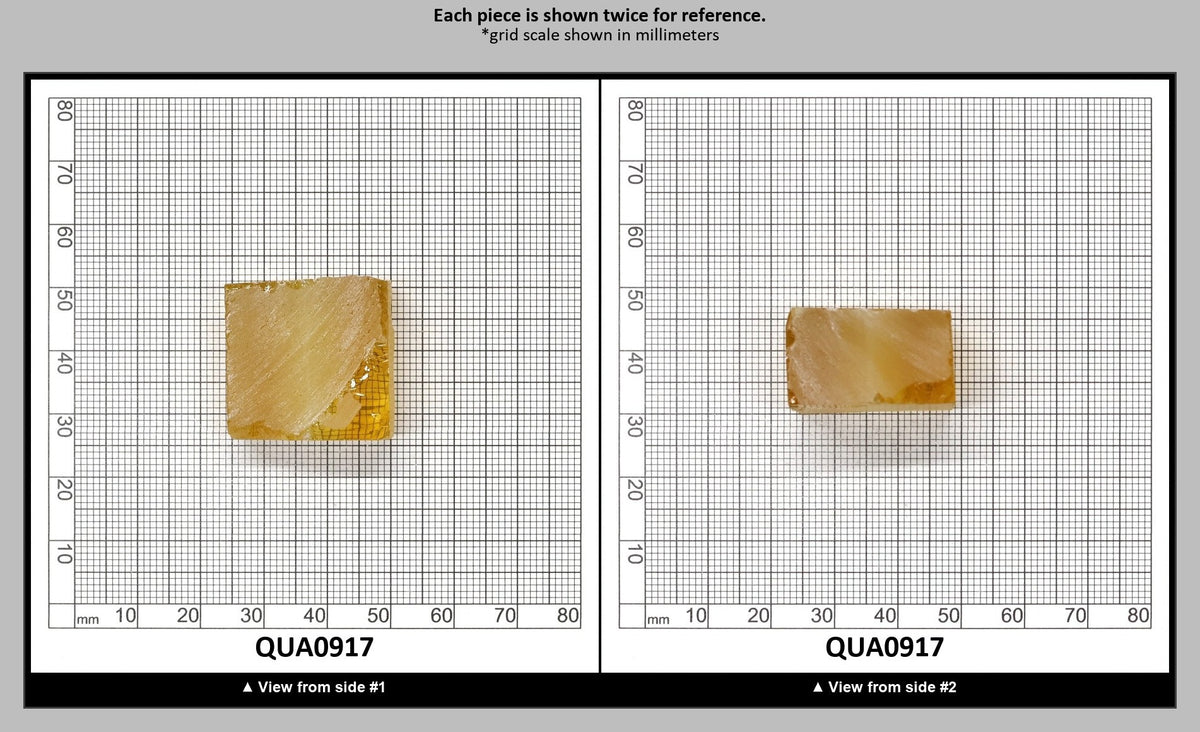 Extra Light Citrine Hydrothermal Synthetic Quartz - Lab Created Faceting Rough : QUA0917