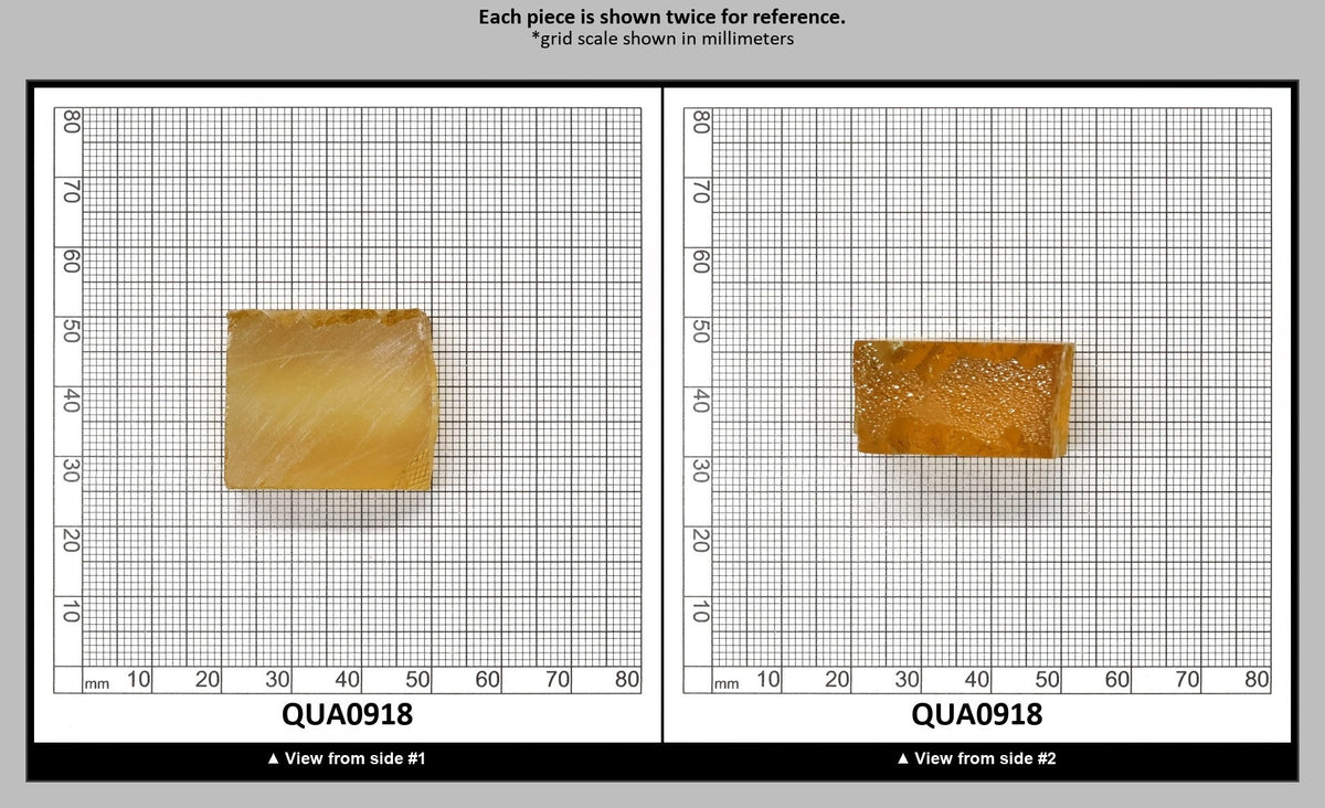 Extra Light Citrine Hydrothermal Synthetic Quartz - Lab Created Faceting Rough : QUA0918