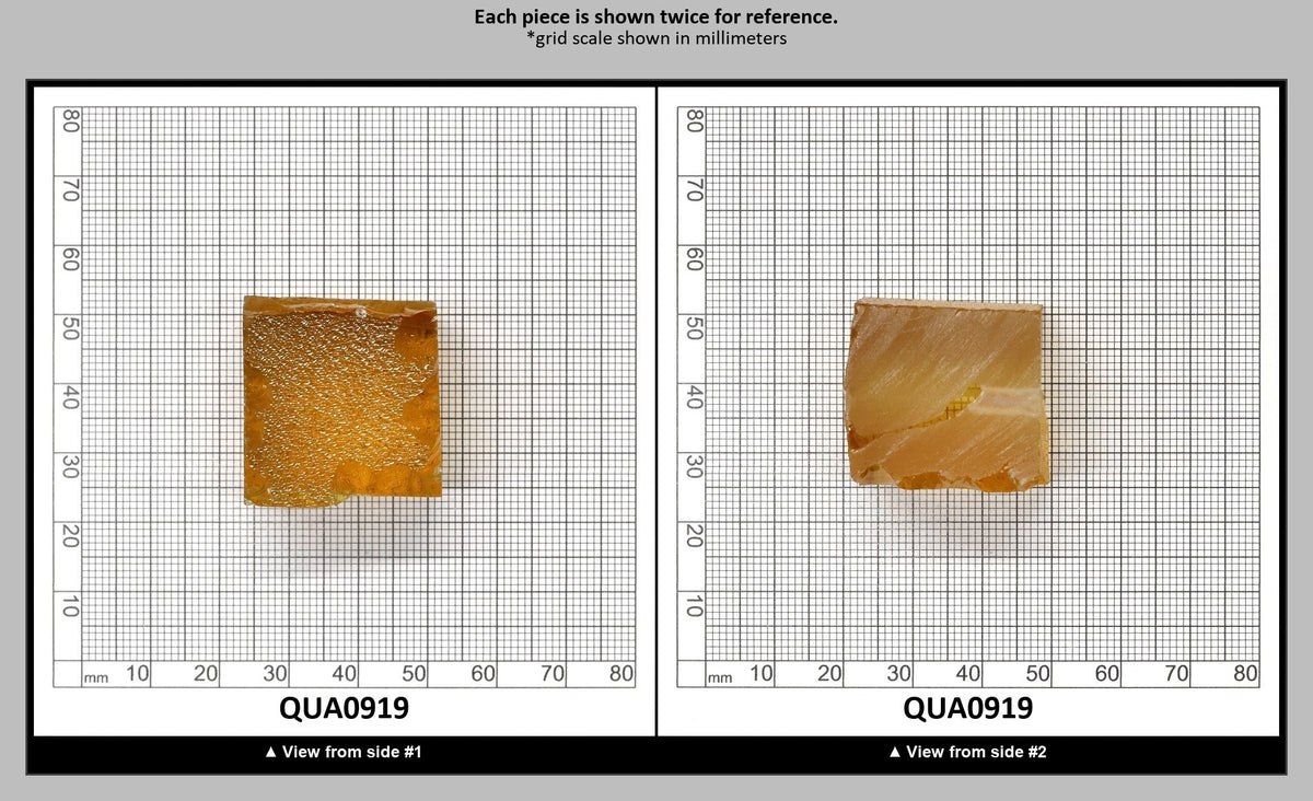 Extra Light Citrine Hydrothermal Synthetic Quartz - Lab Created Faceting Rough : QUA0919