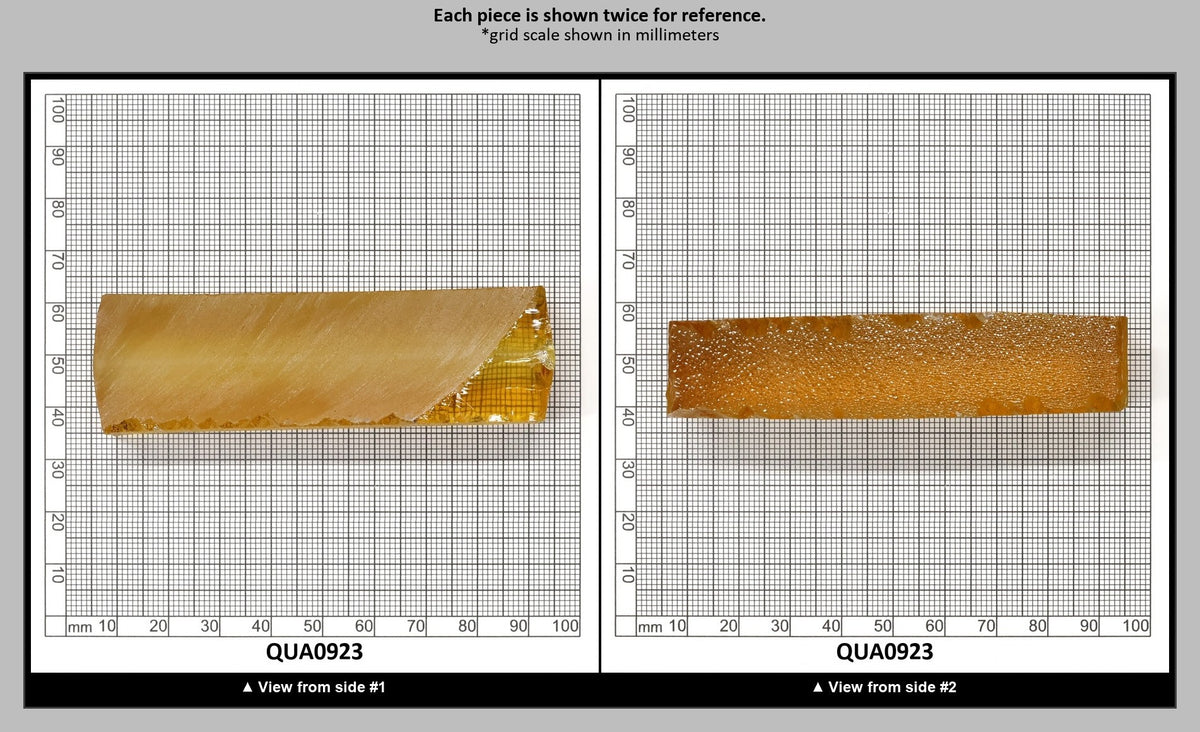 Extra Light Citrine Hydrothermal Synthetic Quartz - Lab Created Faceting Rough : QUA0923