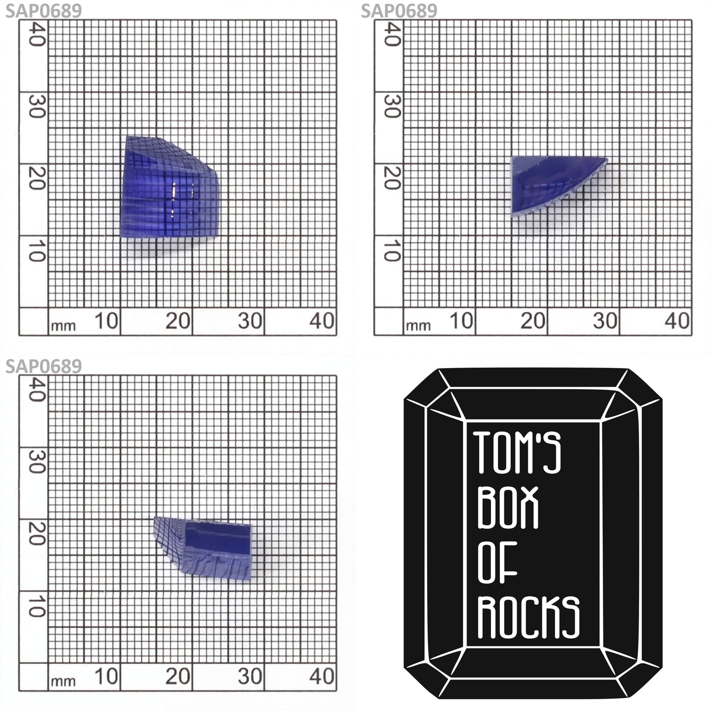 Medium Blue Czochralski Pulled Sapphire - Grade A - Faceting Rough