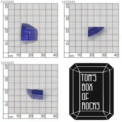 Medium Blue Czochralski Pulled Sapphire - Grade A - Faceting Rough