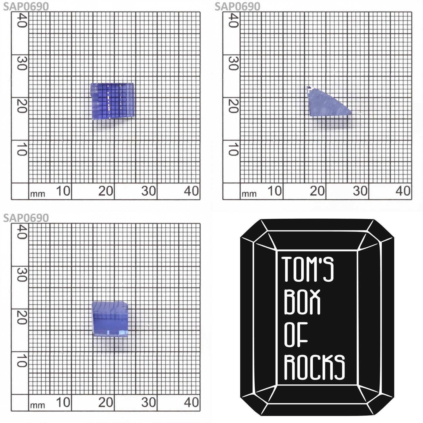 Medium Blue Czochralski Pulled Sapphire - Grade A - Faceting Rough