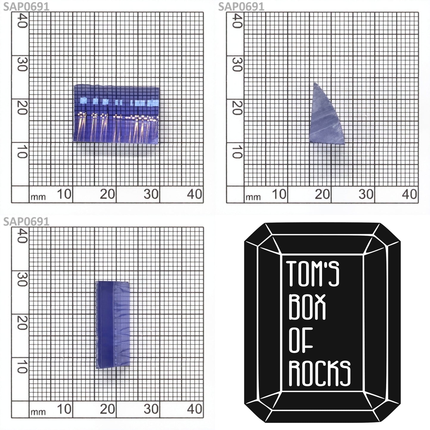 Medium Blue Czochralski Pulled Sapphire - Grade A - Faceting Rough