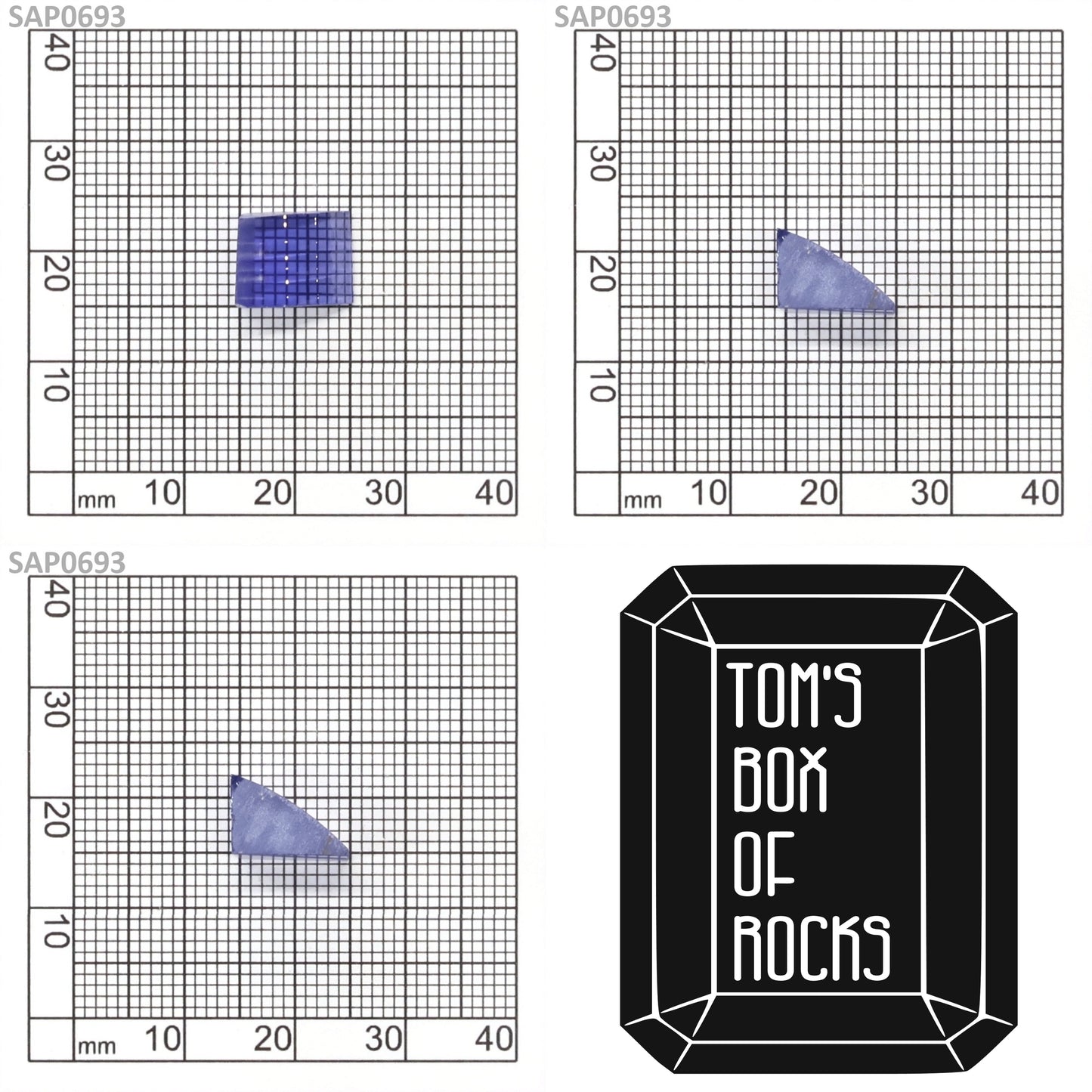 Medium Blue Czochralski Pulled Sapphire - Grade A - Faceting Rough