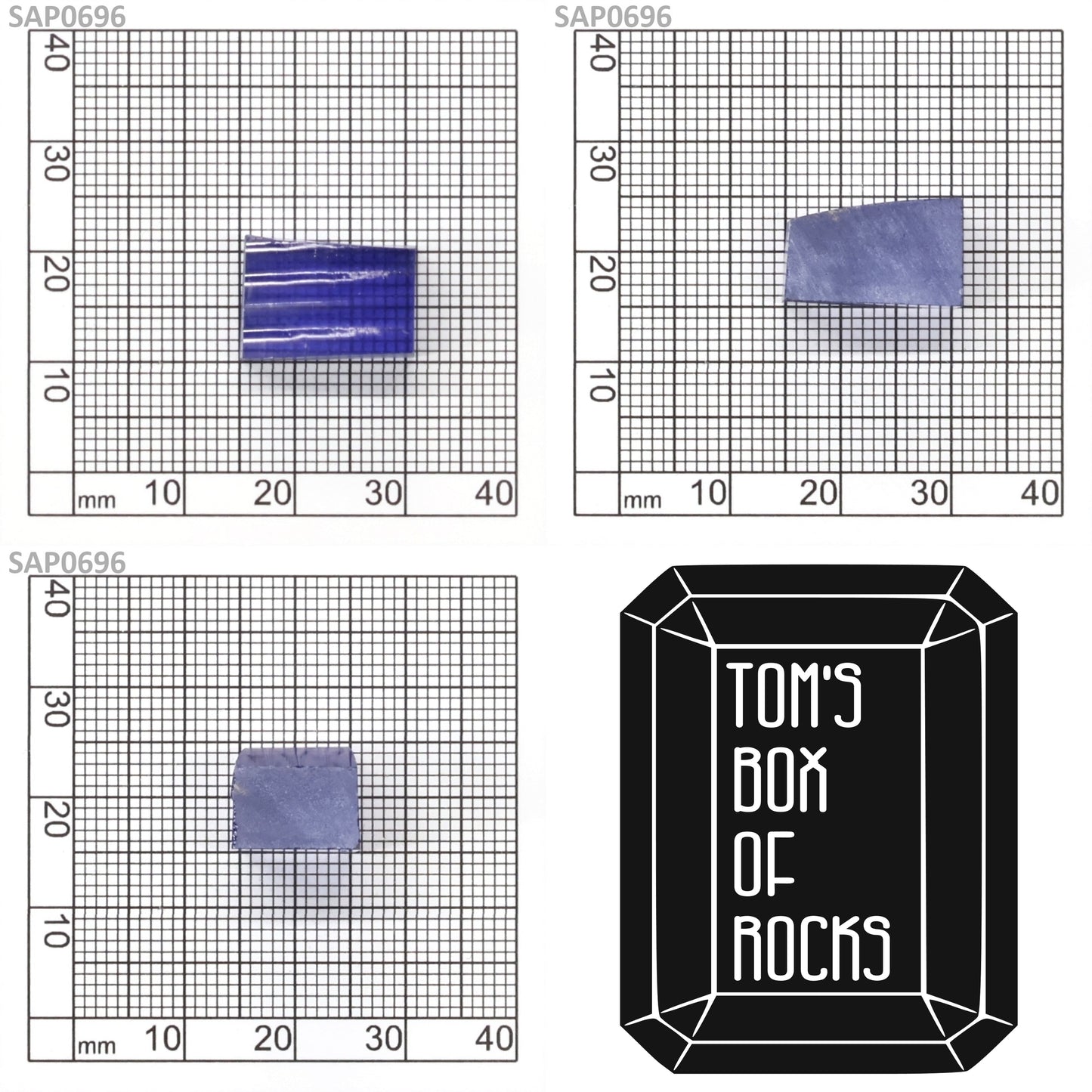 Medium Blue Czochralski Pulled Sapphire - Grade A - Faceting Rough