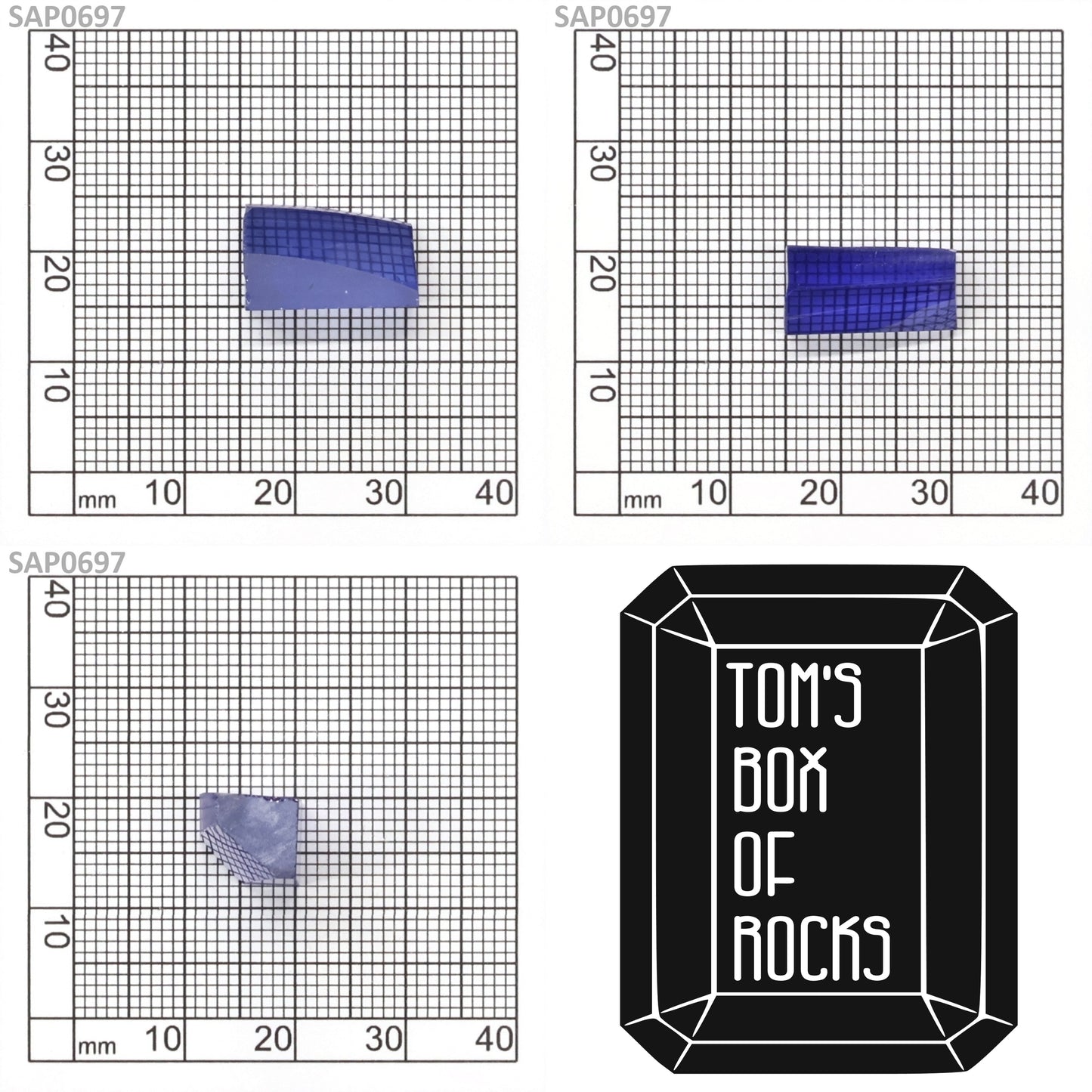 Medium Blue Czochralski Pulled Sapphire - Grade A - Faceting Rough