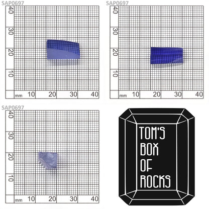 Medium Blue Czochralski Pulled Sapphire - Grade A - Faceting Rough