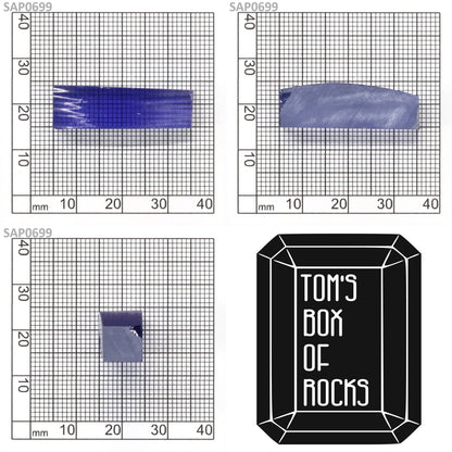 Medium Blue Czochralski Pulled Sapphire - Grade A - Faceting Rough