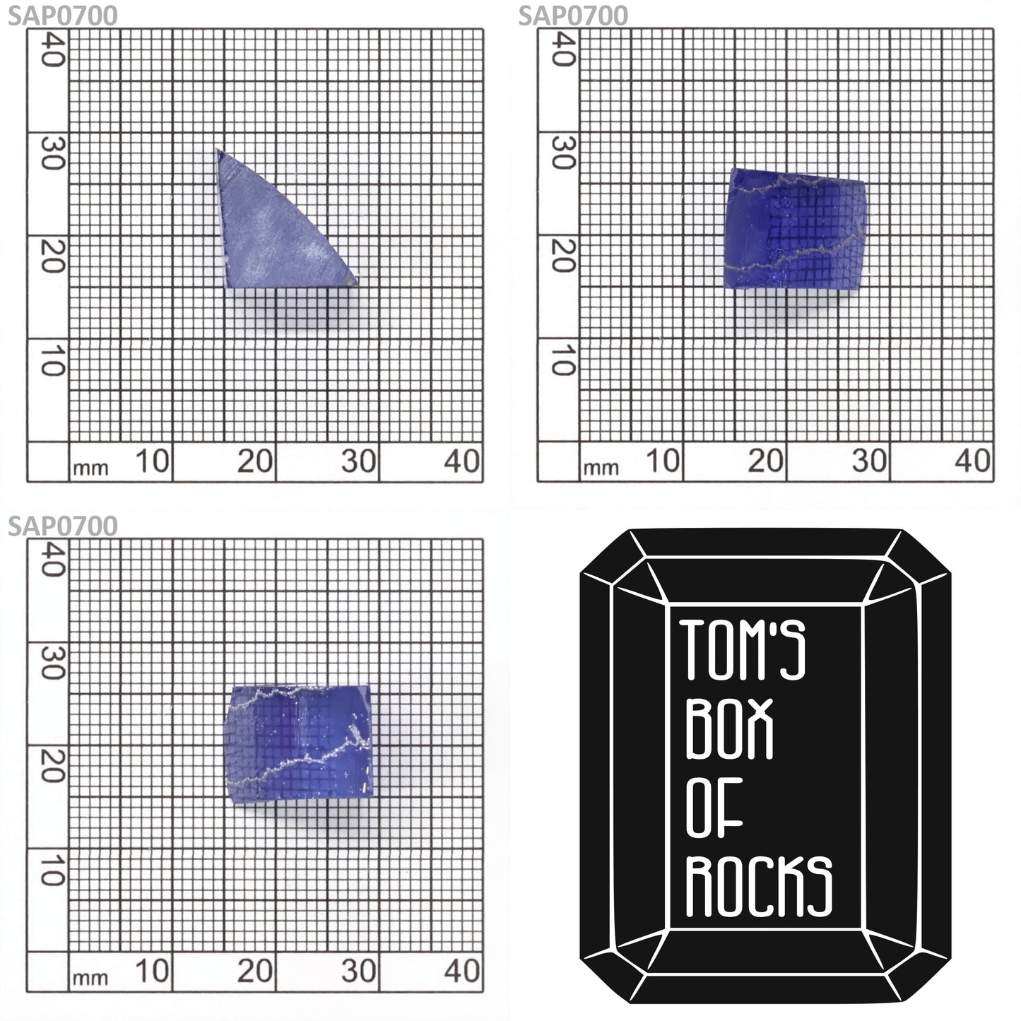 Medium Blue Czochralski Pulled Sapphire - Grade A - Faceting Rough