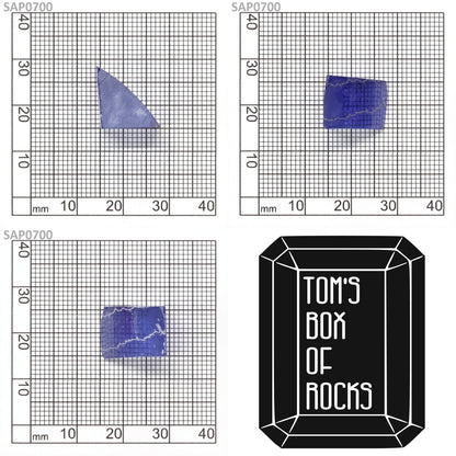 Medium Blue Czochralski Pulled Sapphire - Grade A - Faceting Rough