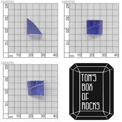 Medium Blue Czochralski Pulled Sapphire - Grade A - Faceting Rough